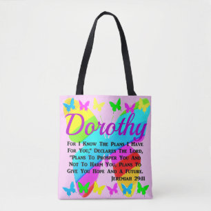BEAUTIFUL BUTTERFLY JEREMIAH 29:11 PERSONALIZED TOTE BAG