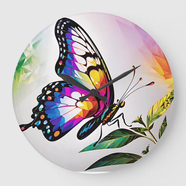 Beautiful Butterfly Large Clock (Front)