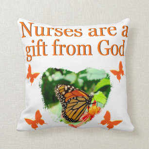 BEAUTIFUL BUTTERFLY NURSING DESIGN THROW PILLOW