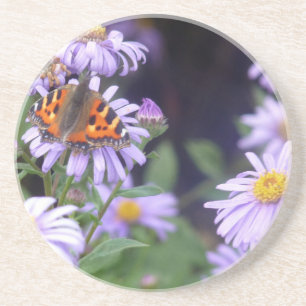 Beautiful Butterfly On Flowers Coaster