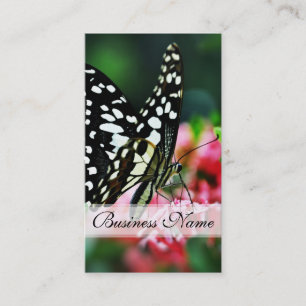 Beautiful Butterfly on Red Flower Business Card
