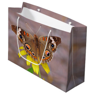 Beautiful Butterfly on Yellow Flower  Large Gift Bag