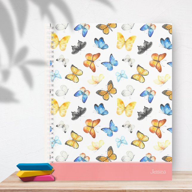 Beautiful Butterfly Pattern with Name Pink Notebook (Creator Uploaded)