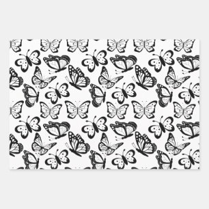 Beautiful Butterfly Pattern Wrapping Paper Sheet