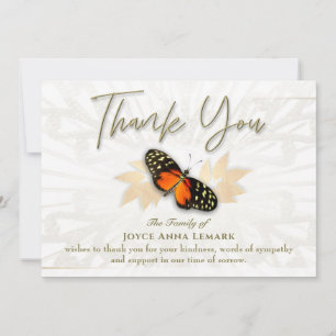 Beautiful Butterfly Photo 5x7  Sympathy Thank You  Invitation