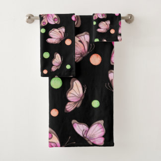 Beautiful Butterfly & Polka Dots - Bath Towel Set