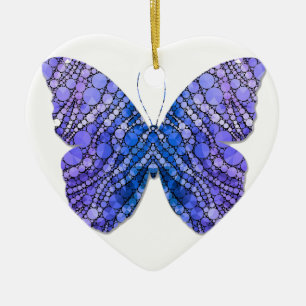 Beautiful butterfly printed heart shaped Ornament