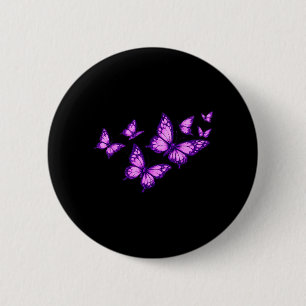 Beautiful Butterfly Purple Rose Butterfly Lovers 2 Inch Round Button
