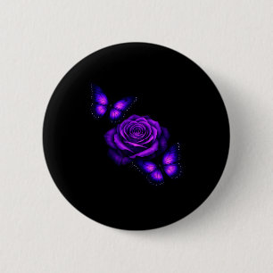 Beautiful butterfly purple rose butterfly lovers 2 inch round button