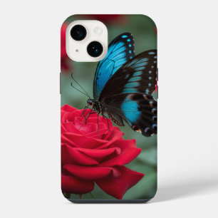 Beautiful Butterfly Red Roses - Stunning iPhone 14 Case