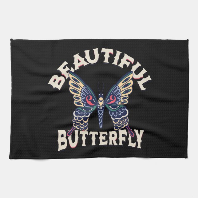 beautiful-butterfly-retro-vector-art-illustration- kitchen towel (Horizontal)
