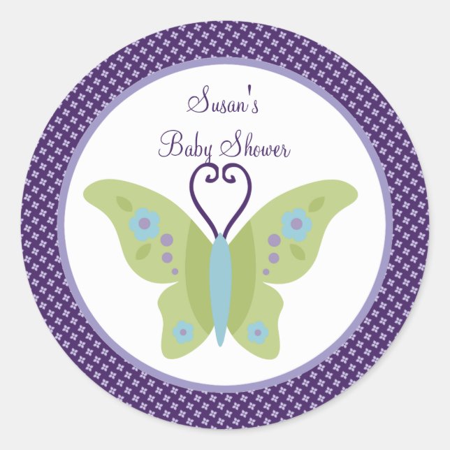 Beautiful Butterfly Stickers/Cupcake Toppers Classic Round Sticker (Front)