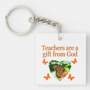 BEAUTIFUL BUTTERFLY TEACHERS PRAYER DESIGN KEYCHAIN