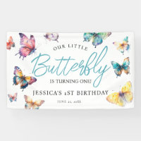 Beautiful Butterfly Watercolor Girl's Birthday