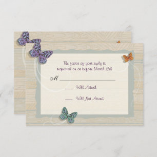 Beautiful Butterfly Wedding Matching RSVP