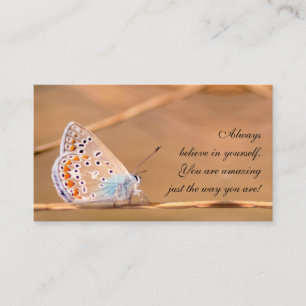 Beautiful butterfly with motivational quote business card