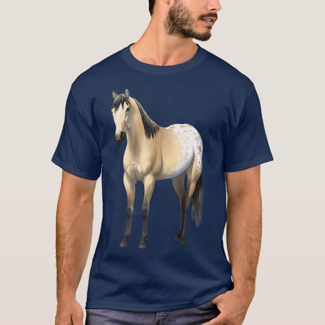 Beautiful Buttermilk Buckskin Appaloosa Horse T-Shirt (Front)