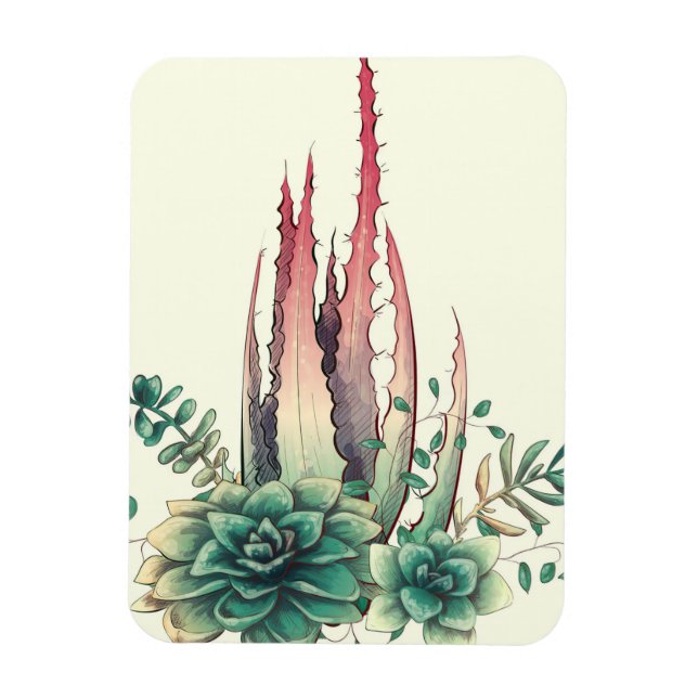 Beautiful Cactus Magnet (Vertical)