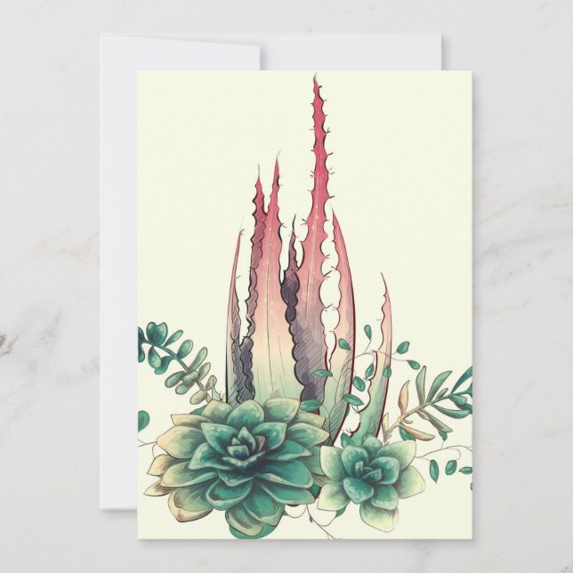 Beautiful Cactus Save The Date (Front)