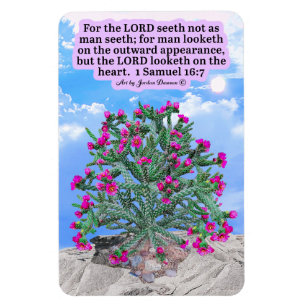 Beautiful Cactus Scripture Magnet 1 Samuel 16:7