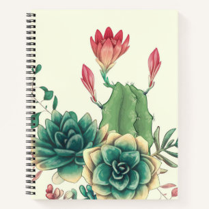 Beautiful Cactus With Flower Notebook