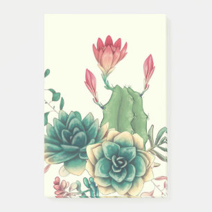 Beautiful Cactus With Flower Post-it Notes