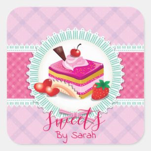 Beautiful Cake bakery Pink Sticker