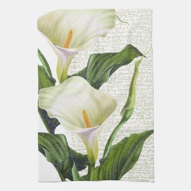 Beautiful Calla Lilies Kitchen Towel (Vertical)