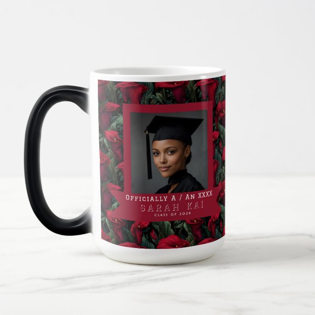 Beautiful Calla Lilies Pattern Grandaughter Gradua Magic Mug (Left)