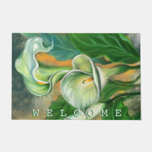 Beautiful Calla Lily Flower - Welcome - Doormat