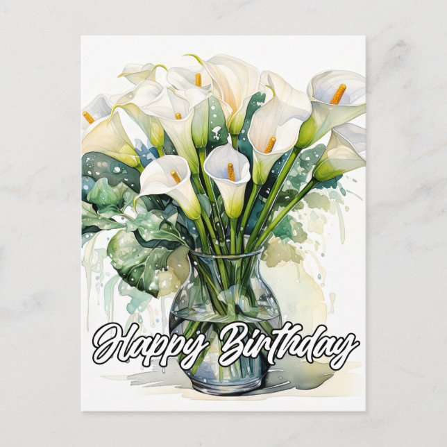 Beautiful Calla Lily Flowers Postcard (Front)