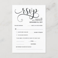 Beautiful Calligraphy RSVP Enclosure Card