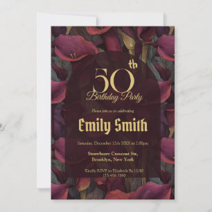 Beautiful CallLilies Aesthetic First Birthday Gift Invitation