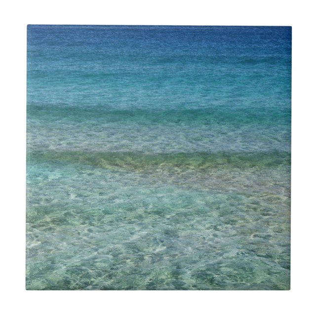 Beautiful Calm Caribbean Sea  Tile (Front)