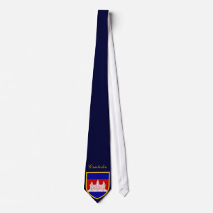 Beautiful Cambodia Flag Tie