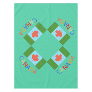 beautiful Canada art style maple leaf flag green Tablecloth