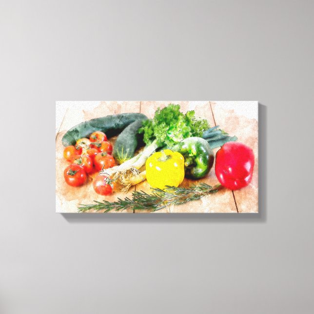 Beautiful Canvas Watercolor Vegetables (Front)
