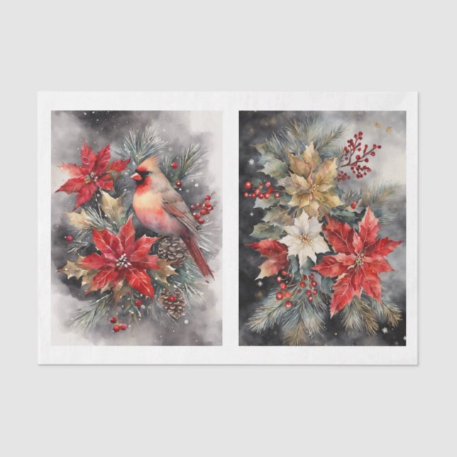   Beautiful Cardinal 1 Decoupage Tissue Paper (Front)