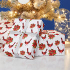 Beautiful Cardinal and Poinsettia Wrapping Paper