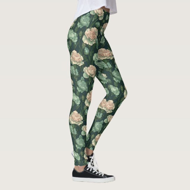 Beautiful Carnation Fantasy Apparel Active Leggings (Right)
