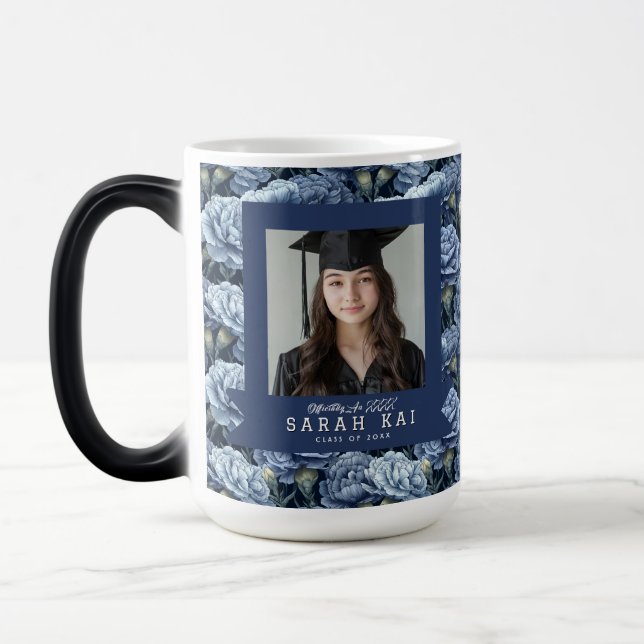 Beautiful Carnation Floral Photo Keepsake Magic Mug (Left)