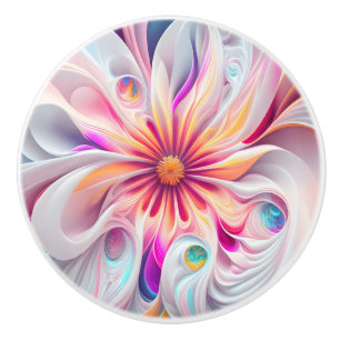 Beautiful Carnival Colours Fractal Ceramic Knob