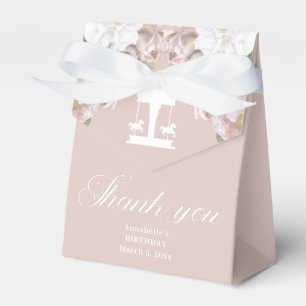 Beautiful Carousel Floral Soft Pink Favor Box