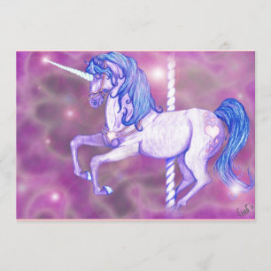 Beautiful Carousel Unicorn Invitations