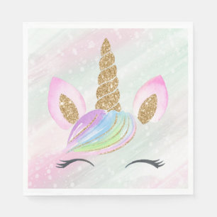 Beautiful Cartoon Unicorn W/ Rainbow   Napkin