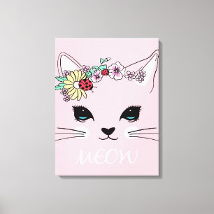 Beautiful Cat Face Meow, Kitty Lover Gift,Cute Cat Canvas Print