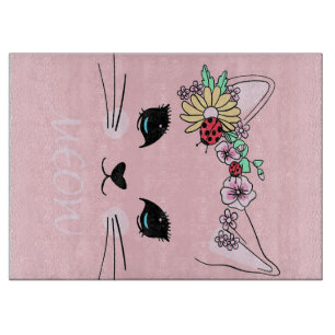 Beautiful Cat Face Meow, Kitty Lover Gift,Cute Cat Cutting Board