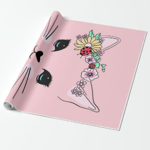 Beautiful Cat Face Meow, Kitty Lover Gift,Cute Cat Wrapping Paper