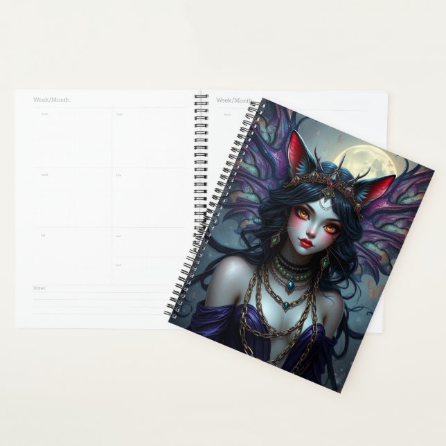 Beautiful Cat Fairy portrait  Planner (Display)