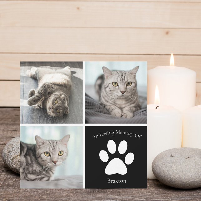 Beautiful Cat Memorial Custom Pet Photo Keepsake Card (Creator Uploaded)